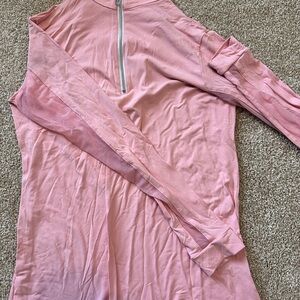Pink Long-Sleeve tailored sportsman Top with Zipper XS